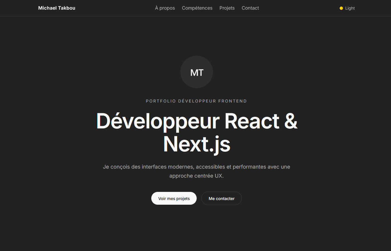 Aperçu du projet Portfolio développeur